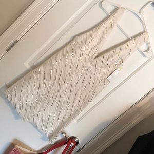 NWT BCBGeneration cream w gold sequin dress sz 4